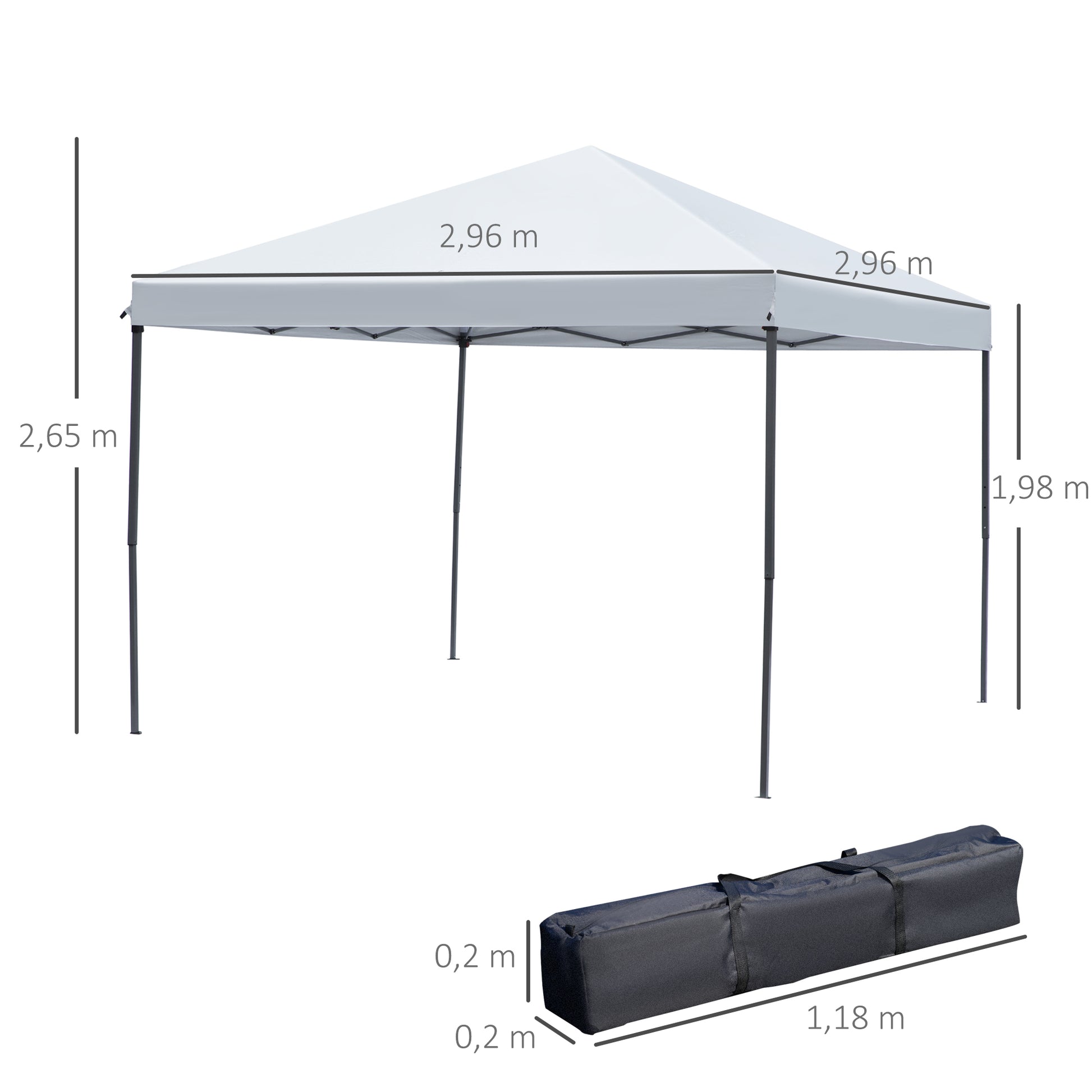 Outsunny Carpa Plegable 3x3m Paredes De Mosquitera Extraíbles Con Cremallera_2