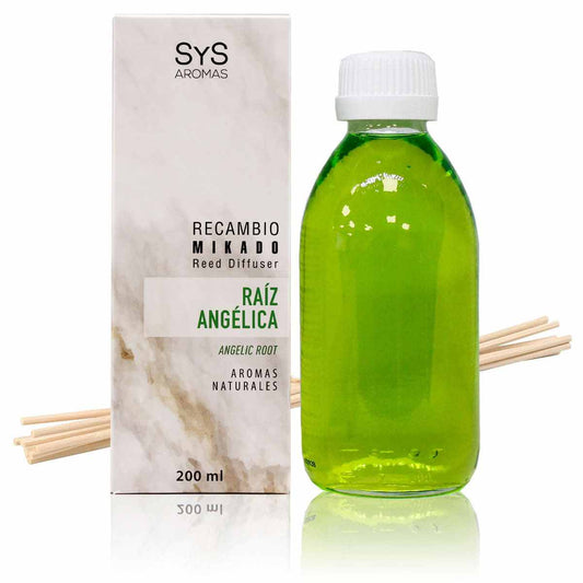 Recambio Mikado Raíz Angélica Mármol SYS Aromas 200 ml | Con Palos | Aroma Herbal y Balsámico | Refrescante_0