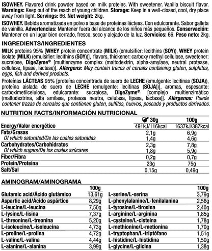 Isowhey - 2kg - Vainilla Con Galletas - Proteína De Aislado De Suero Isolate - Quamtrax_5