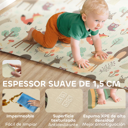 Aiyaplay Alfombra Bebé Acolchada Plegable Reversible 196x176x1,5 Cm Multicolor_5