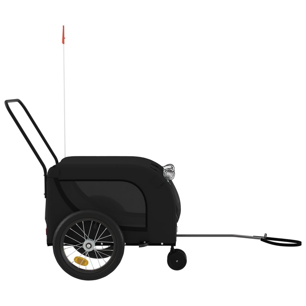 Vidaxl Remolque De Bicicleta Mascotas Hierro Tela Oxford Negro_4
