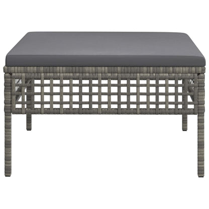 Vidaxl Taburete De Jardín Con Cojín Ratán Sintético Gris_4