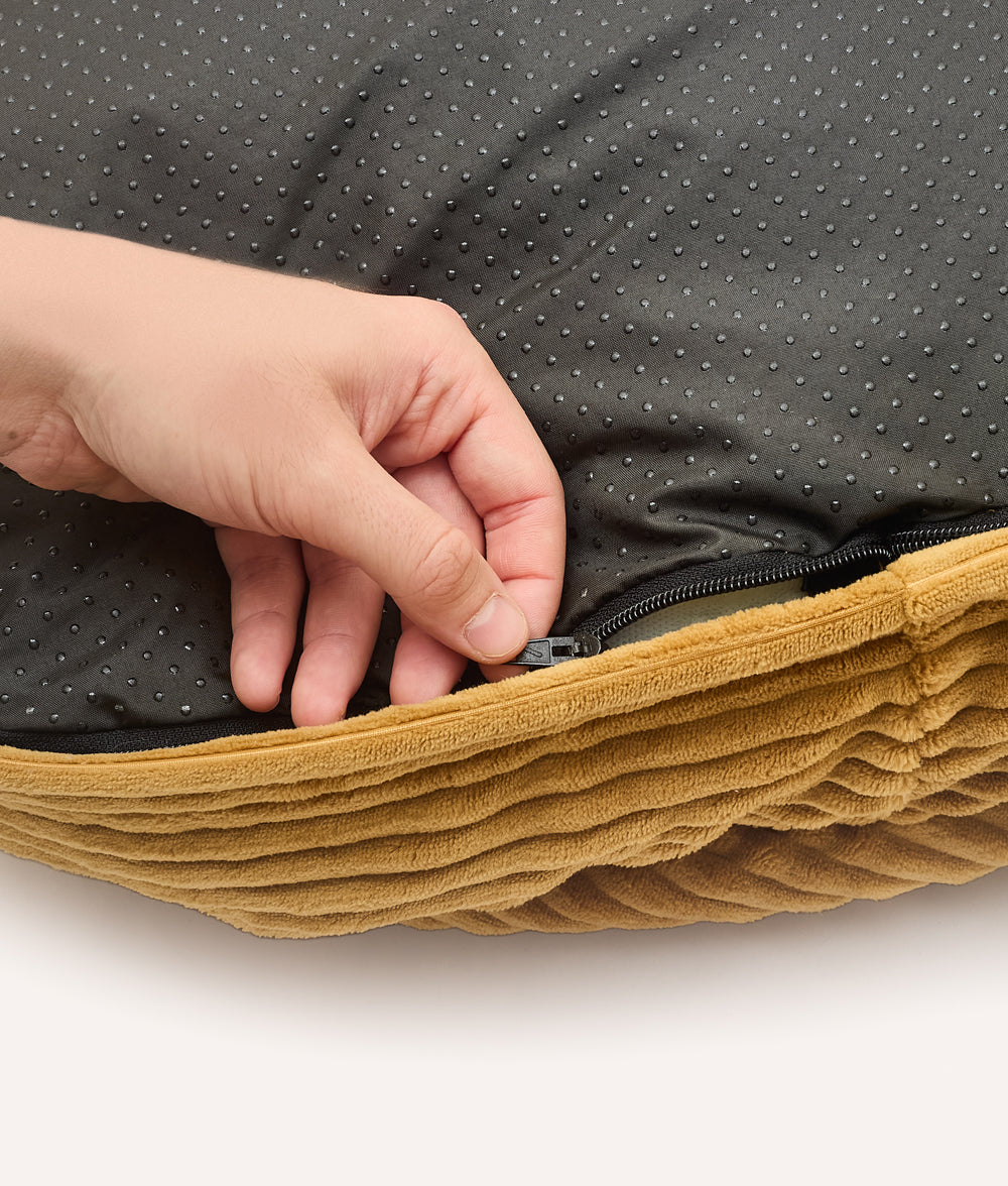 Cafide Cama Con Capucha Para Perro Con Tejido De Pana Naranja. Modelo Maso. Talla M (60x80x10 Cm)_5