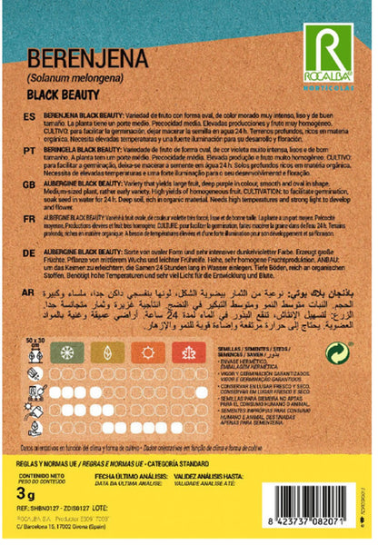 Semillas Berenjena Black Beauty 3g_1