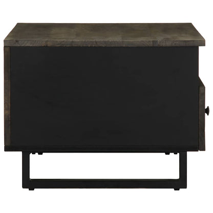 Mesa De Centro Madera Maciza De Mango Negra 80x54x40 Cm_2