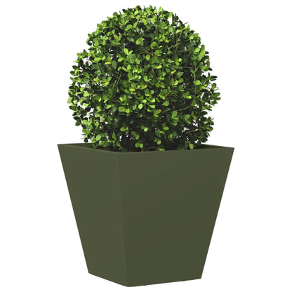 Jardineras 2 Unidades Acero Verde Oliva 30x30x30 Cm_3
