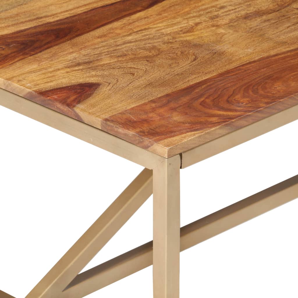 Mesa De Centro De Madera Maciza 120x60x40 Cm_2