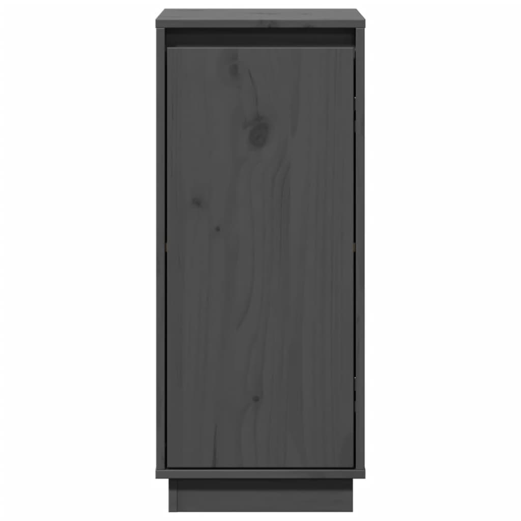 Aparador De Madera Maciza De Pino Gris 31,5x34x75 Cm / Vetonek_2