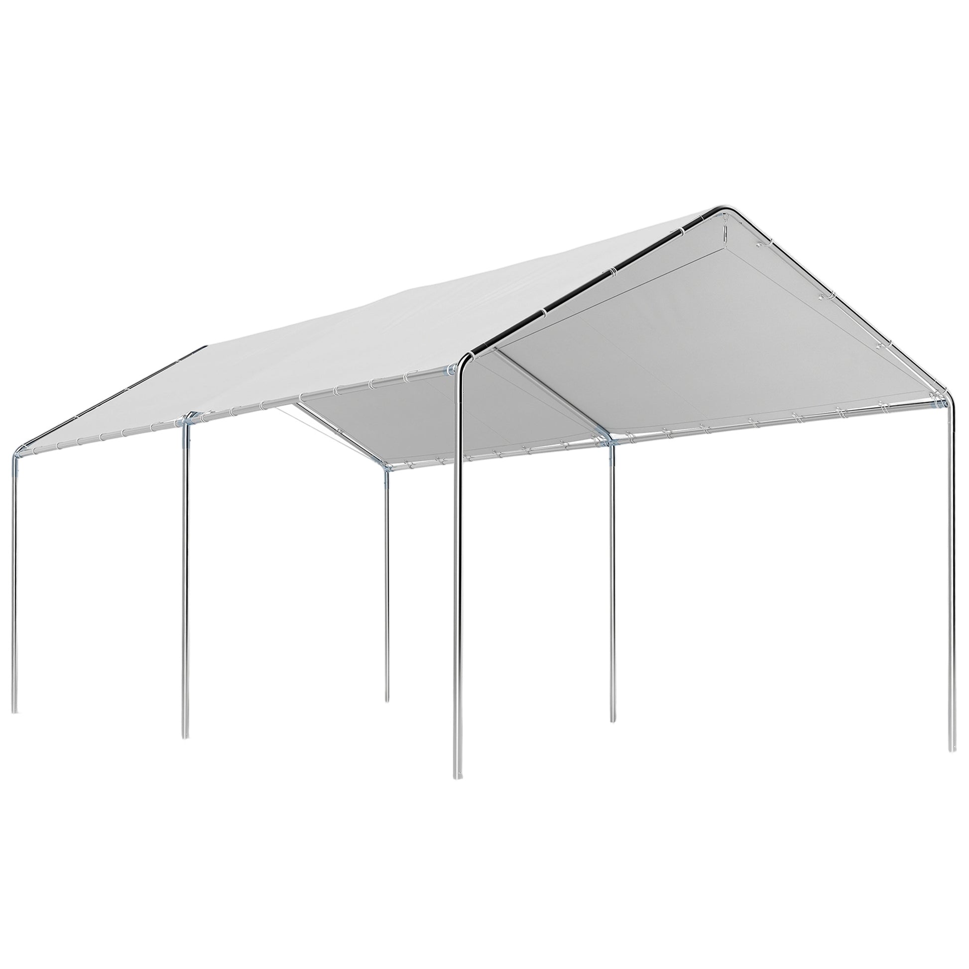 Outsunny Cochera Exterior 3x6m Con Toldo De Tela Pe Y Marco De Acero Galvanizado_0