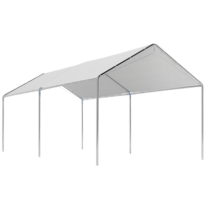Outsunny Cochera Exterior 3x6m Con Toldo De Tela Pe Y Marco De Acero Galvanizado_0