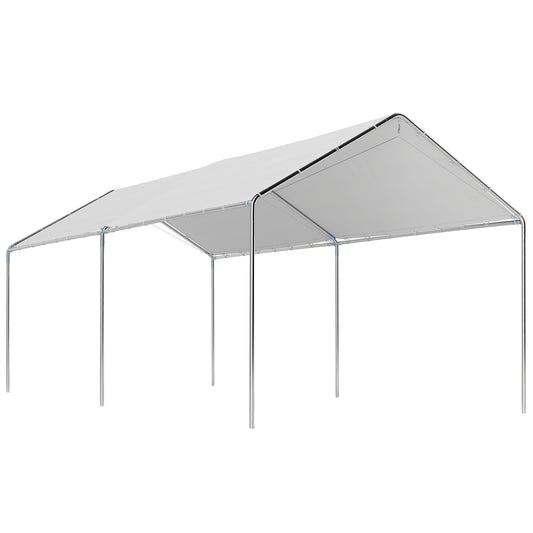 Outsunny Cochera Exterior 3x6m Con Toldo De Tela Pe Y Marco De Acero Galvanizado_0
