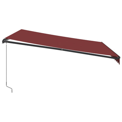 Toldo Retráctil Manual Con Leds Color Burdeos 400x350 Cm_4
