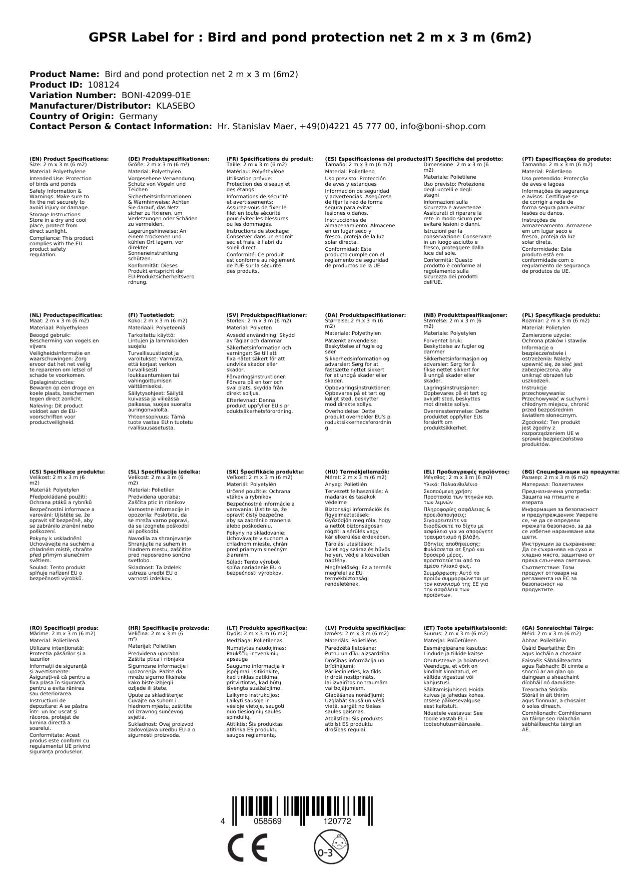 Vogel- Und Teichschutznetz 2 M X 3 M (6m²)_1