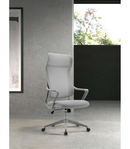 Silla Despacho Giratoria Elevable Con Reposacabezas Acabado Gris, 67m(ancho) 117/127cm(alt_1