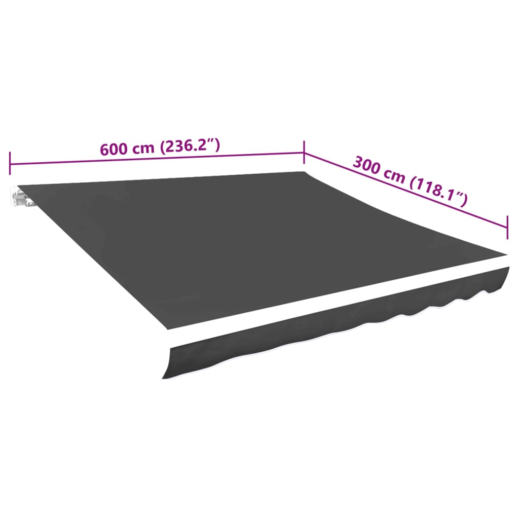 Tela De Repuesto Para Toldo Gris 6x3 M Poliéster_4