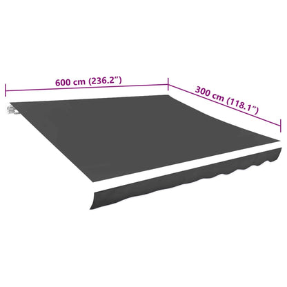 Tela De Repuesto Para Toldo Gris 6x3 M Poliéster_4