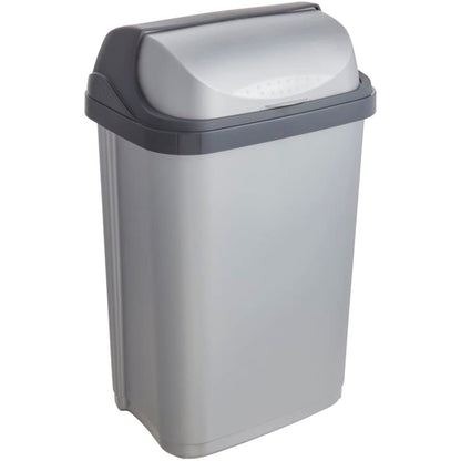 Cubo De Basura Con Tapa Deslizante, 25 L, Rasmus, Plateado_0