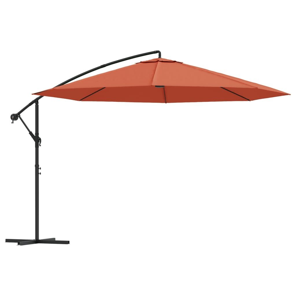 Vidaxl Sombrilla Voladiza Con Poste De Aluminio Terracota 350 Cm_0