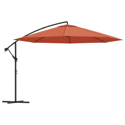 Vidaxl Sombrilla Voladiza Con Poste De Aluminio Terracota 350 Cm_0