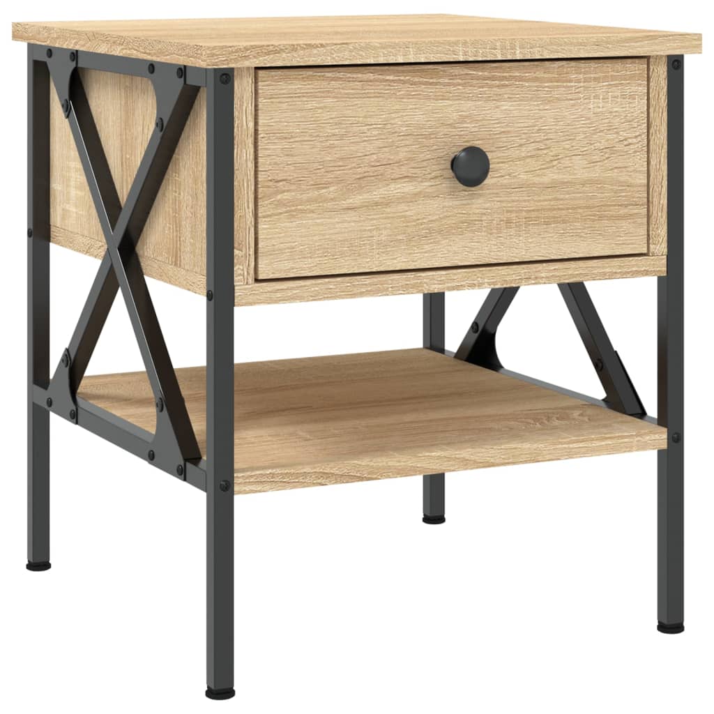 Mesitas Noche 2 Uds Madera Ingeniería Roble Sonoma 40x42x45 Cm_3