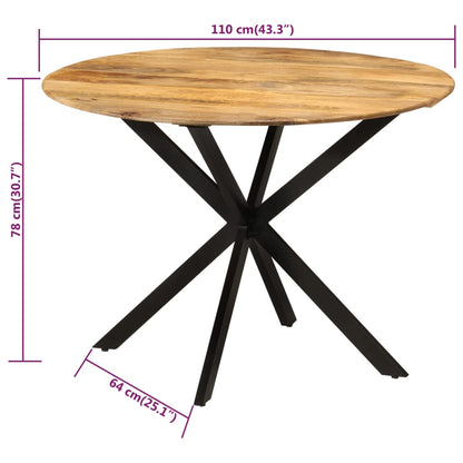 Mesa De Comedor Madera Maciza De Mango Y Acero 110x78 Cm_4