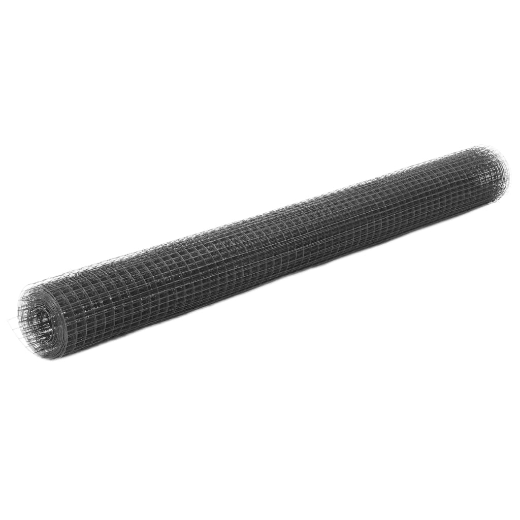 Alambrada De Gallinero Acero Revestimiento Pvc Gris 25x1,5 M / Vetonek_3
