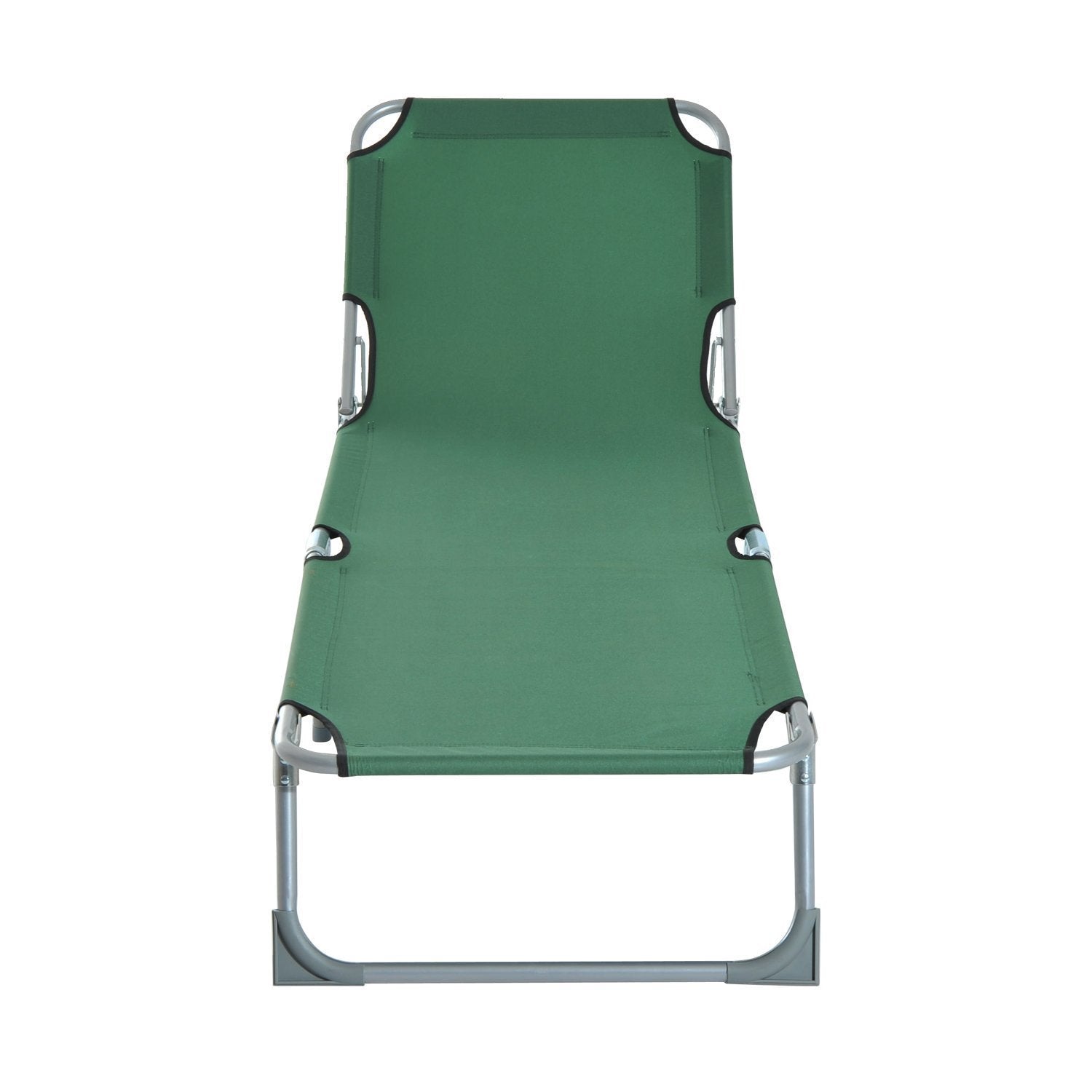Outsunny Cama De Camping Plegable Tumbona Plegable Carga 120kg 187x58x28cm Verde_3
