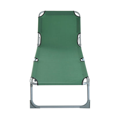 Outsunny Cama De Camping Plegable Tumbona Plegable Carga 120kg 187x58x28cm Verde_3