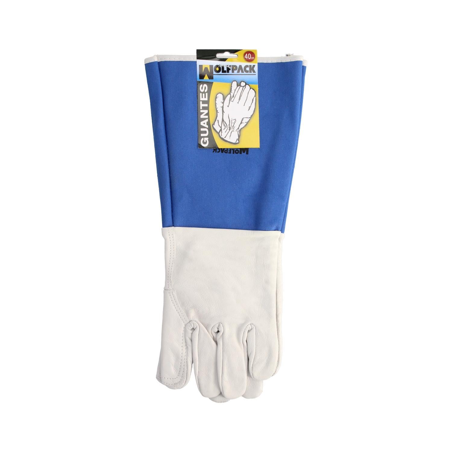 Guantes Piel Serraje Largos 40 Cm. Guante Resistente, Guante Comodo, Guantes De Trabajo, (par)
