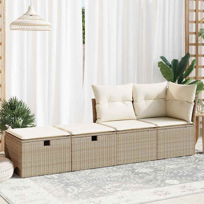 Set Sofás Jardín Y Cojines 2 Pzas Ratán Sintético Acacia Beige / Vetonek_3