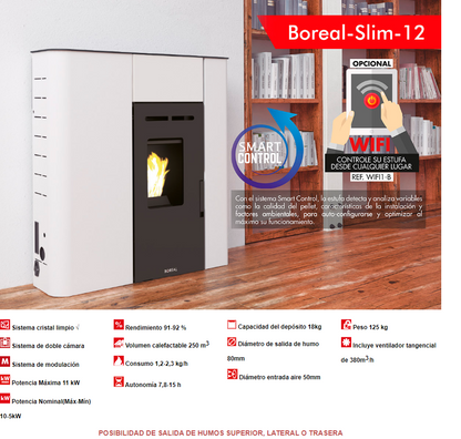 Bricosol Estufa De Pellet Boreal 12 Kw Slim Negro_1