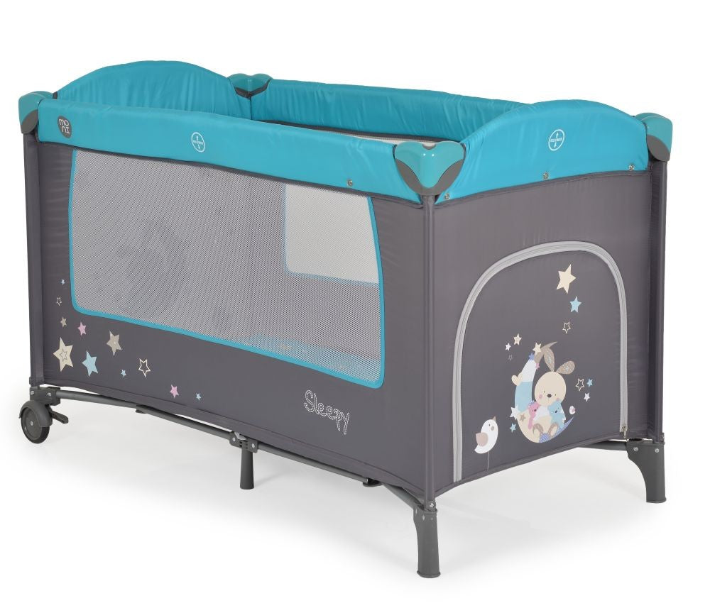 Cuna De Viaje Con Cambiador Sleepy Turquoise_3