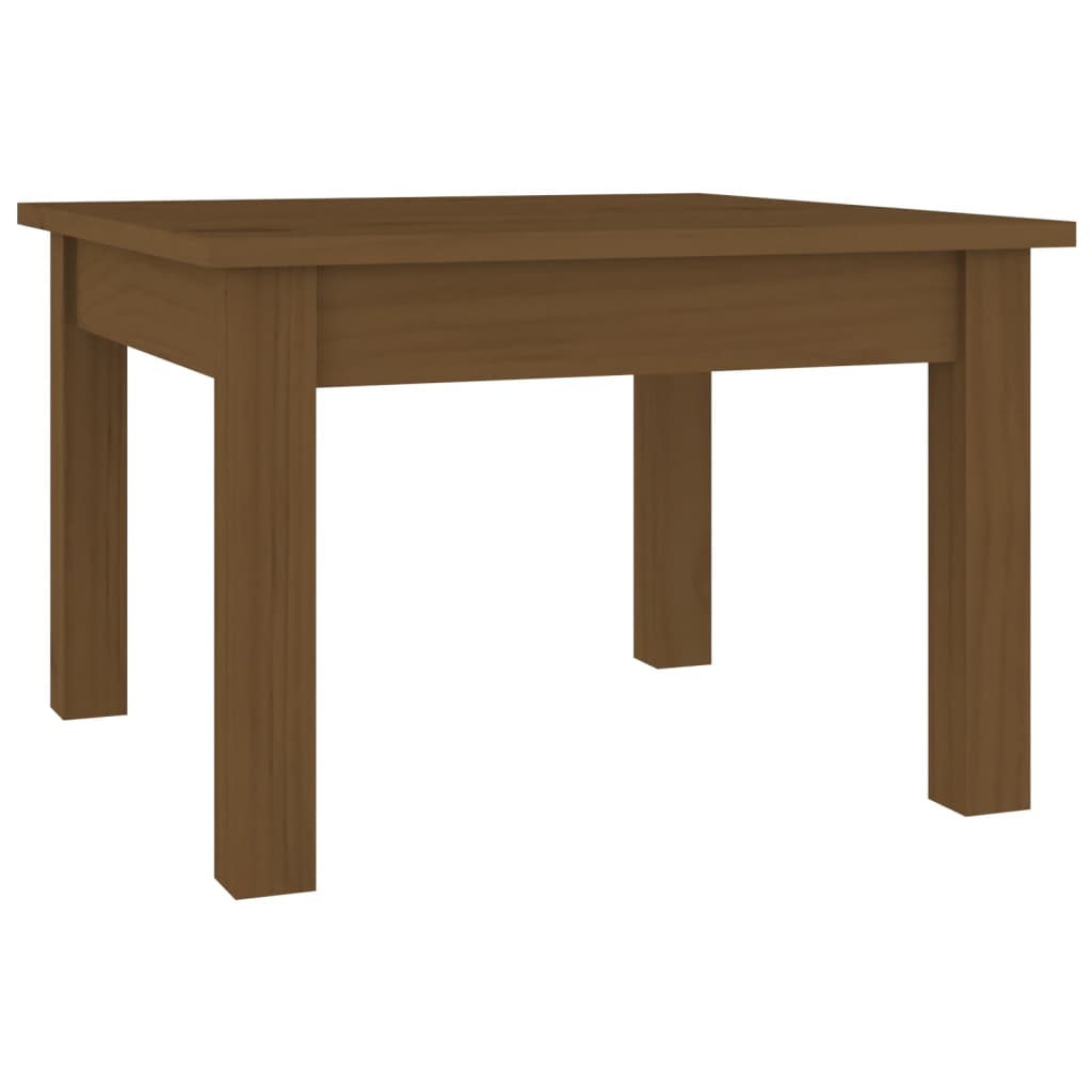 Mesa De Centro Madera Maciza De Pino Marrón Miel 45x45x30 Cm_0