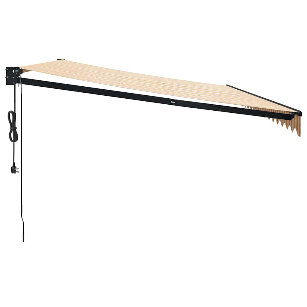 Toldo Retráctil Automático Amarillo Y Blanco 5x3 M_5
