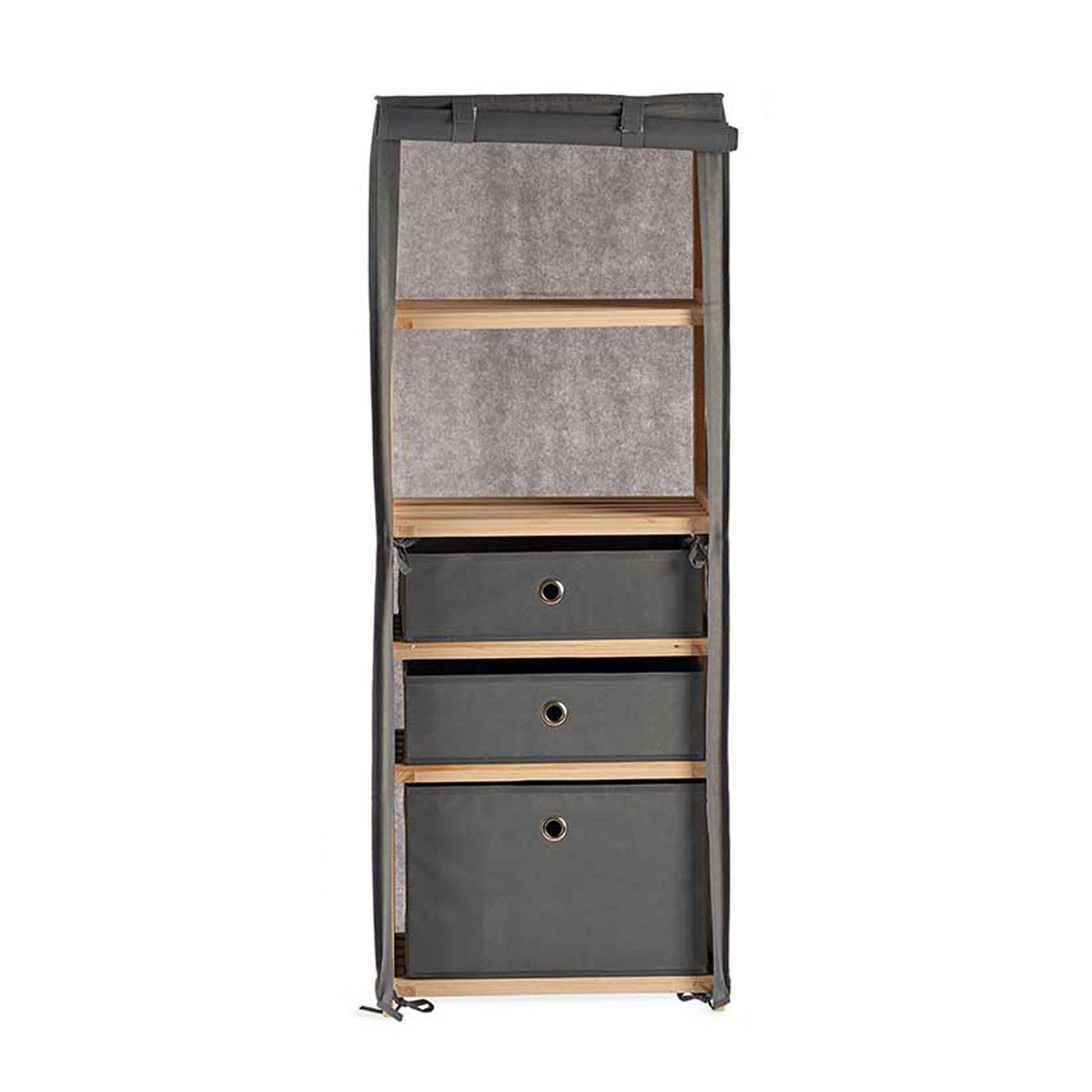 Estantería Tela 3 Cajones Gris - Colección Kipit