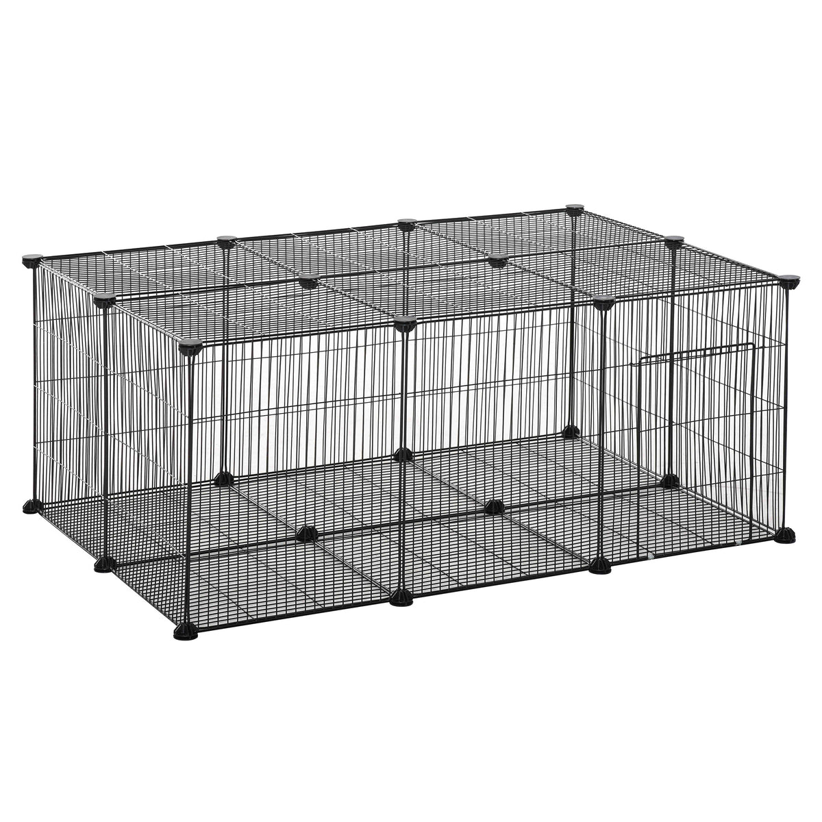 Parque Para Animales Pequeños Pawhut Negro 105x70x45 Cm_0