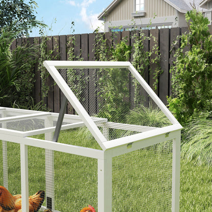 Pawhut Gallinero Para Exterior Para 3-6 Gallinas 297,5x68x118 Cm Gris Y Blanco_4