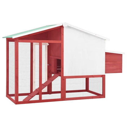 Vidaxl Gallinero Con Ponedero Madera Maciza Abeto Rojo Y Blanco_3