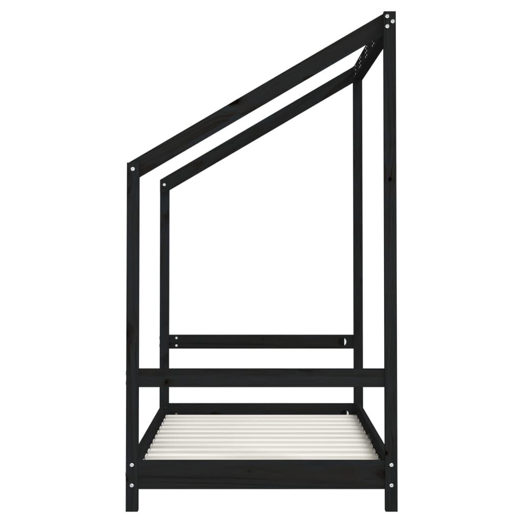 Vidaxl Estructura De Cama Para Niños Madera De Pino Negro 80x160 Cm_4