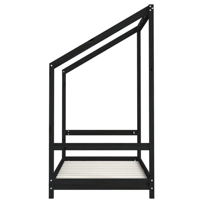 Vidaxl Estructura De Cama Para Niños Madera De Pino Negro 80x160 Cm_4
