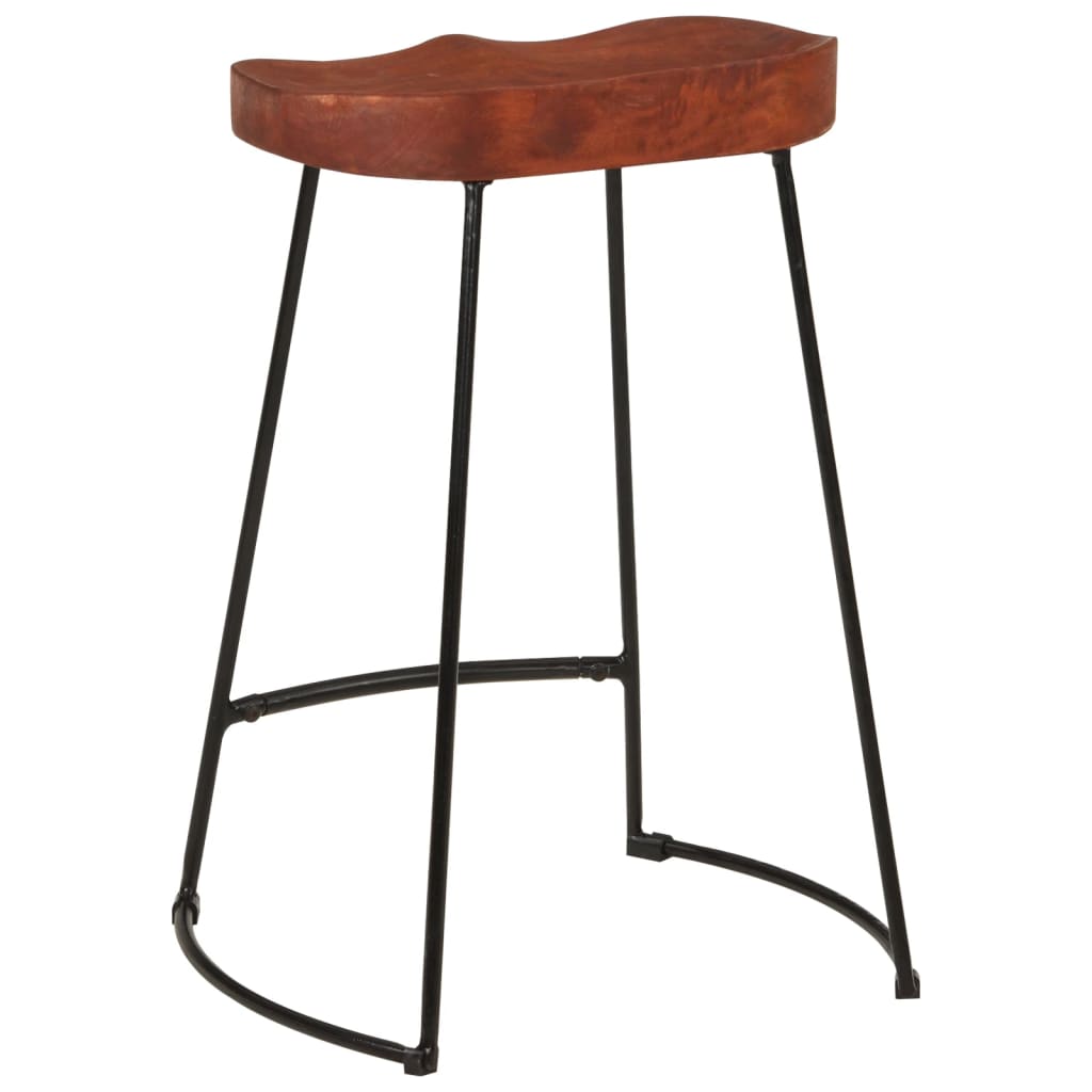 Taburetes De Bar Gavin 2 Uds Madera Mango Maciza 45x40x63 Cm_4