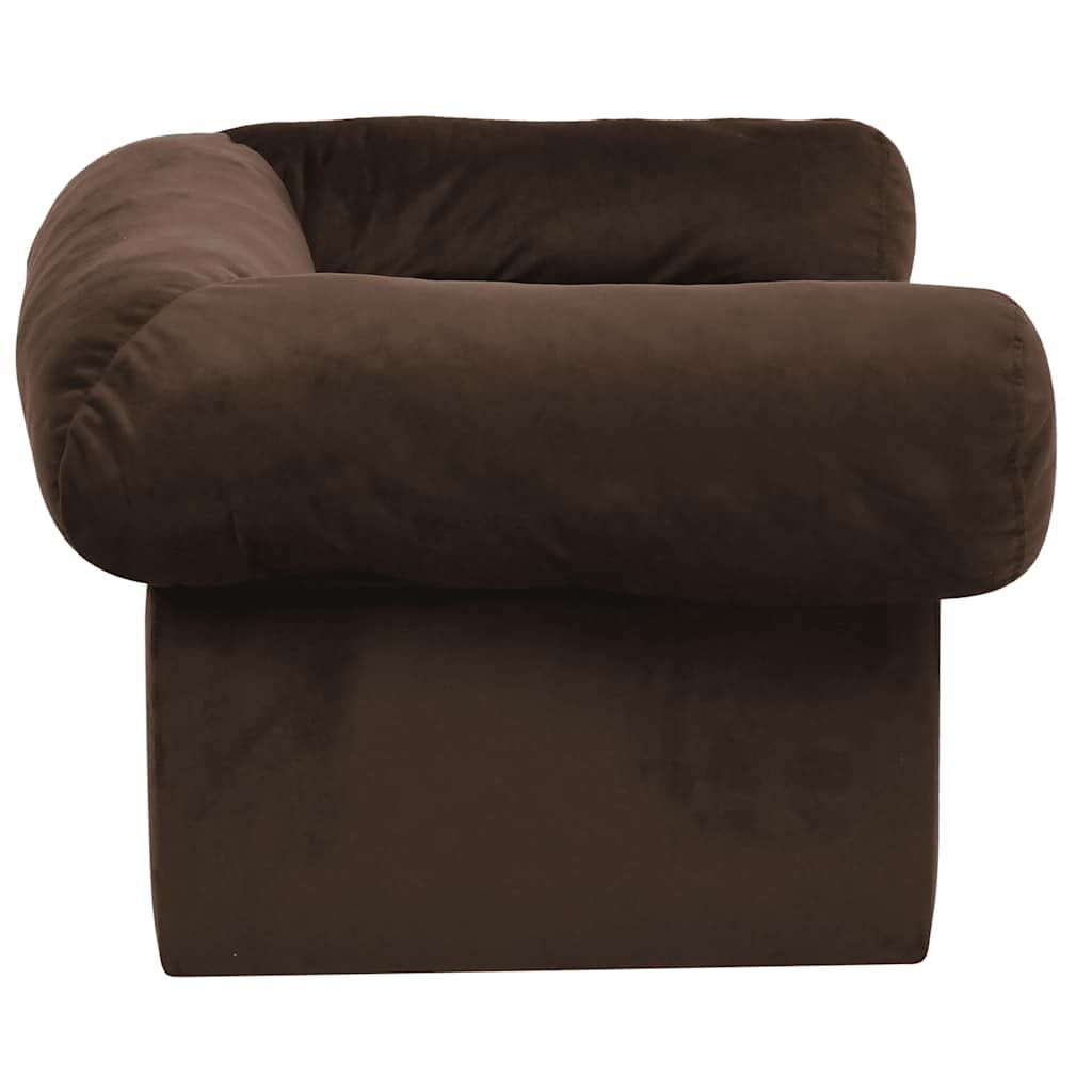 Vidaxl Sofá Para Perros Con Cajón Felpa Marrón 75x50x38 Cm_4