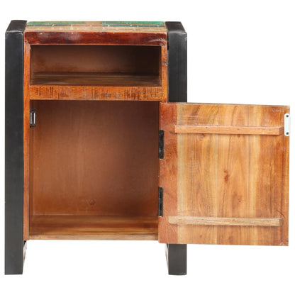 Mesita De Noche De Madera Maciza Reciclada 40x35x55 Cm_1