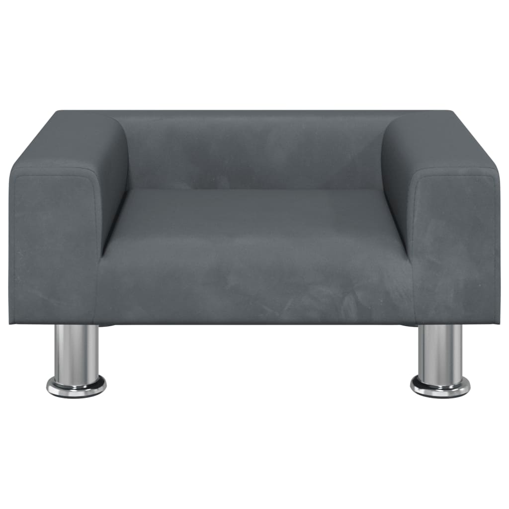 Cama Para Perros De Terciopelo Gris Oscuro 50x40x26,5 Cm / Vetonek_5