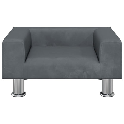 Cama Para Perros De Terciopelo Gris Oscuro 50x40x26,5 Cm / Vetonek_5