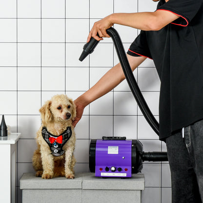 Pawhut Secador De Pelo Perros 2800w Temperatura Velocidad Del Viento Ajustable_1