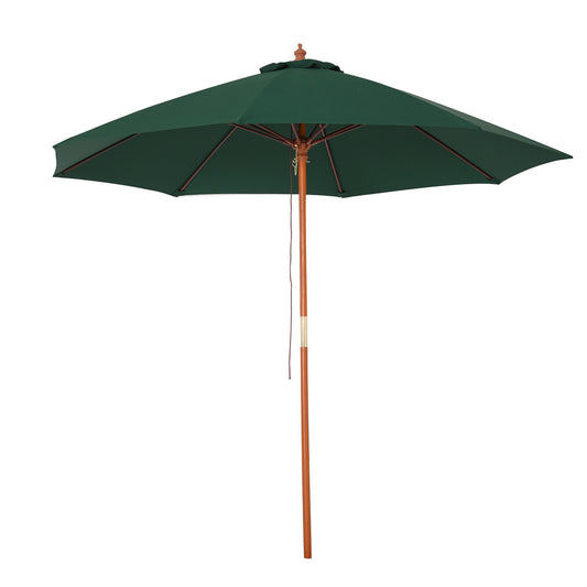 Outsunny Sombrilla De Madera Ajustable Ventilación Sistema Polea Ø257x253cm_0