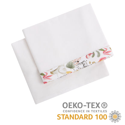 Juego De Sábanas Para Cuna 60x120 Cm, Algodón 100%, Certificado Oeko-tex®, Bajera Y Encimera Textil (safari Jungle)_3