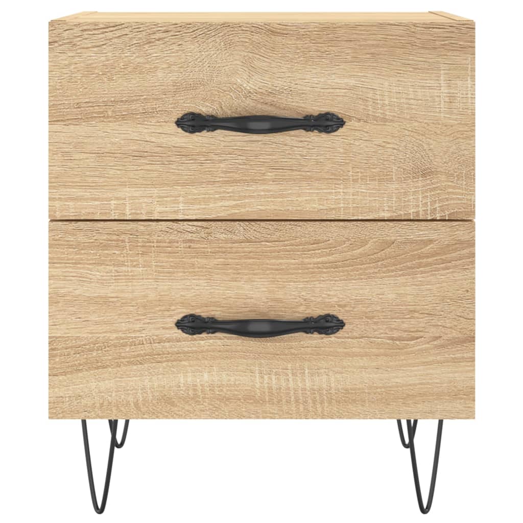 Mesita Noche 2 Uds Madera Ingeniería Roble Sonoma 40x35x47,5 Cm_4