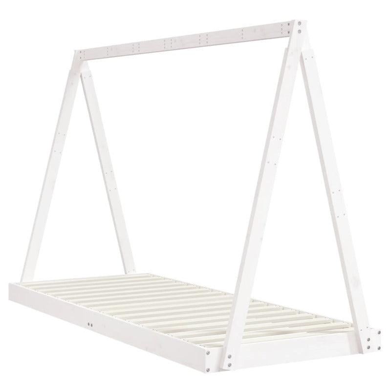 Vidaxl Estructura De Cama Para Niños Madera De Pino Blanco 80x200 Cm_5